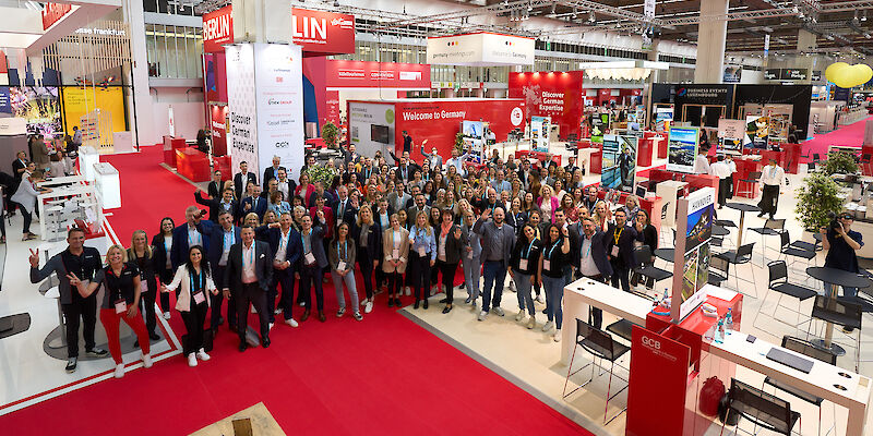 Group photo at the German booth during IMEX Frankfurt 2022